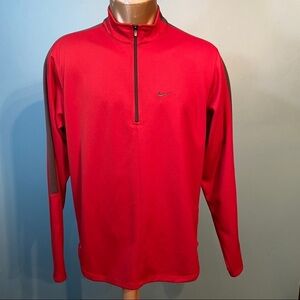 Nike men’s red 1/4 zip quick dry shirt